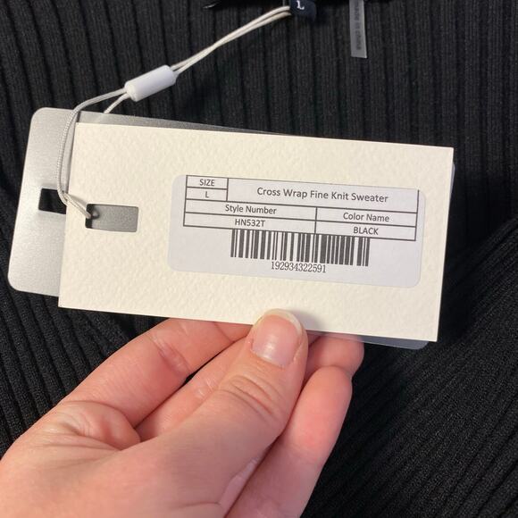 Endless Rose NWT Knit Wrap Sweater Womens Size L Black‎ Business - Picture 3 of 9